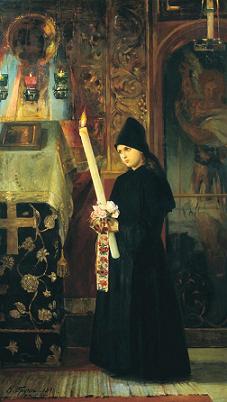 nikolai_bruni-candle_bearer_in_a_convent_1891